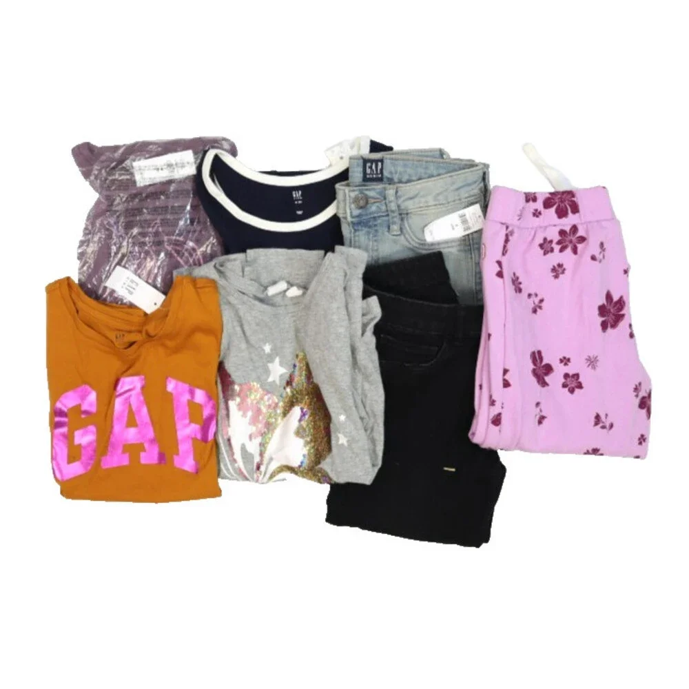 Gap Kids Bulk Lot Of 7 Girls Size Medium 8 Mixed Season Tops Bottoms Sweats